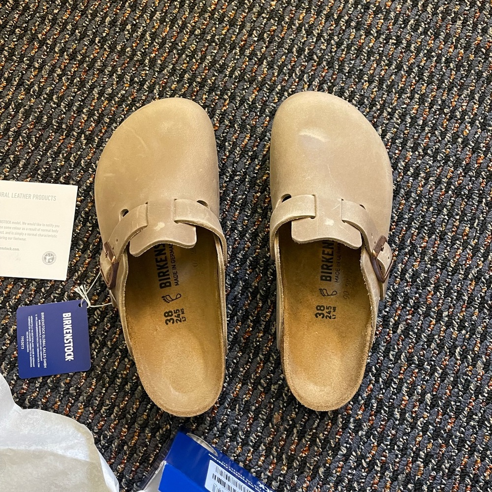 Birkenstock Boston Oiled Leather Tobacco Brown EU 38